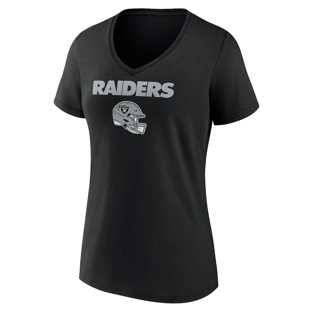 Las Vegas Raiders Women's Personalized Name & Number Team Wordmark V-Neck T-Shirt - Black - NFL