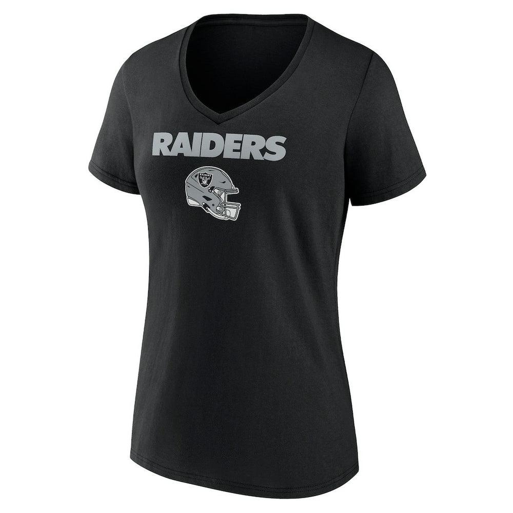 Las Vegas Raiders Women's Personalized Name & Number Team Wordmark V-Neck T-Shirt - Black - NFL