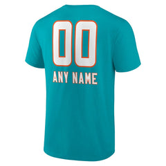 Miami Dolphins Personalized Name & Number Team Wordmark T-Shirt - Aqua - NFL