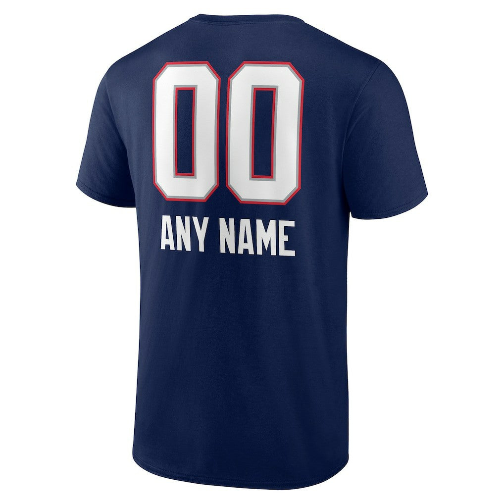 New England Patriots Personalized Name & Number Team Wordmark T-Shirt - Navy - NFL