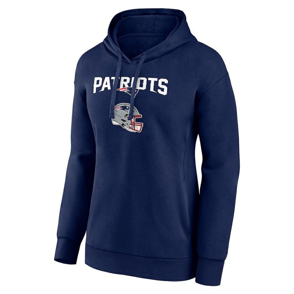 New England Patriots Women's Personalized Name & Number Team Wordmark Pullover Hoodie - Navy - NFL