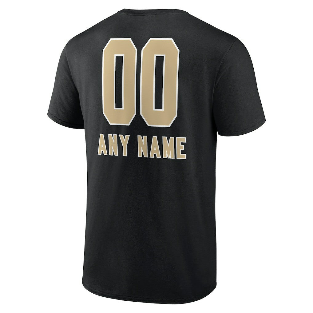 New Orleans Saints Personalized Name & Number Team Wordmark T-Shirt - Black - NFL