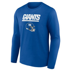 New York Giants Personalized Name & Number Team Wordmark Long Sleeve T-Shirt - Royal - NFL