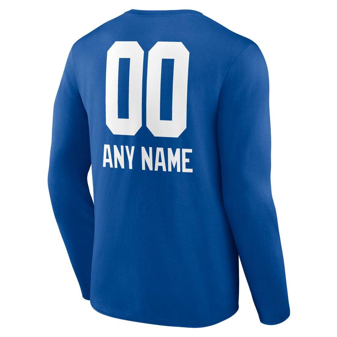 New York Giants Personalized Name & Number Team Wordmark Long Sleeve T-Shirt - Royal - NFL