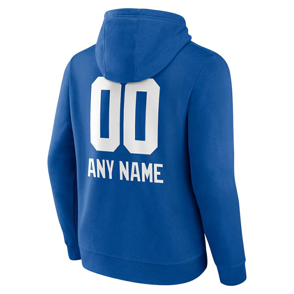 New York Giants Personalized Name & Number Team Wordmark Pullover Hoodie - Royal - NFL