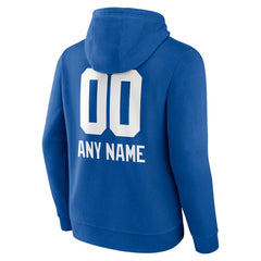New York Giants Personalized Name & Number Team Wordmark Pullover Hoodie - Royal - NFL