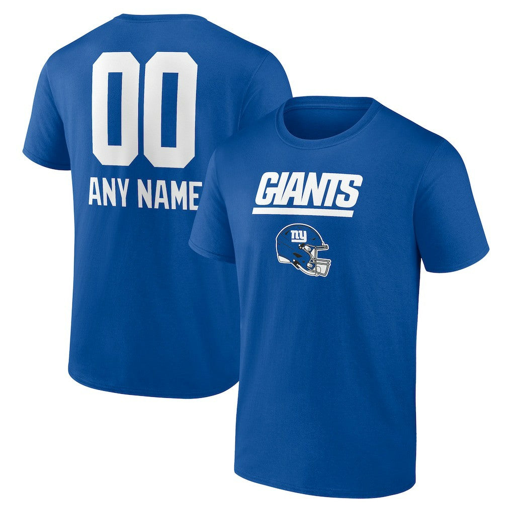 New York Giants Personalized Name & Number Team Wordmark T-Shirt - Royal - NFL