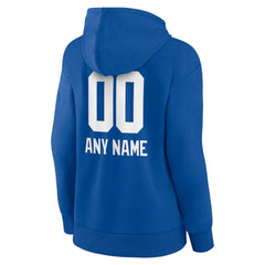 New York Giants Women's Personalized Name & Number Team Wordmark Pullover Hoodie - Royal - NFL