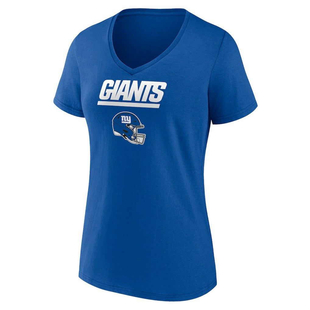 New York Giants Women's Personalized Name & Number Team Wordmark V-Neck T-Shirt - Royal - NFL