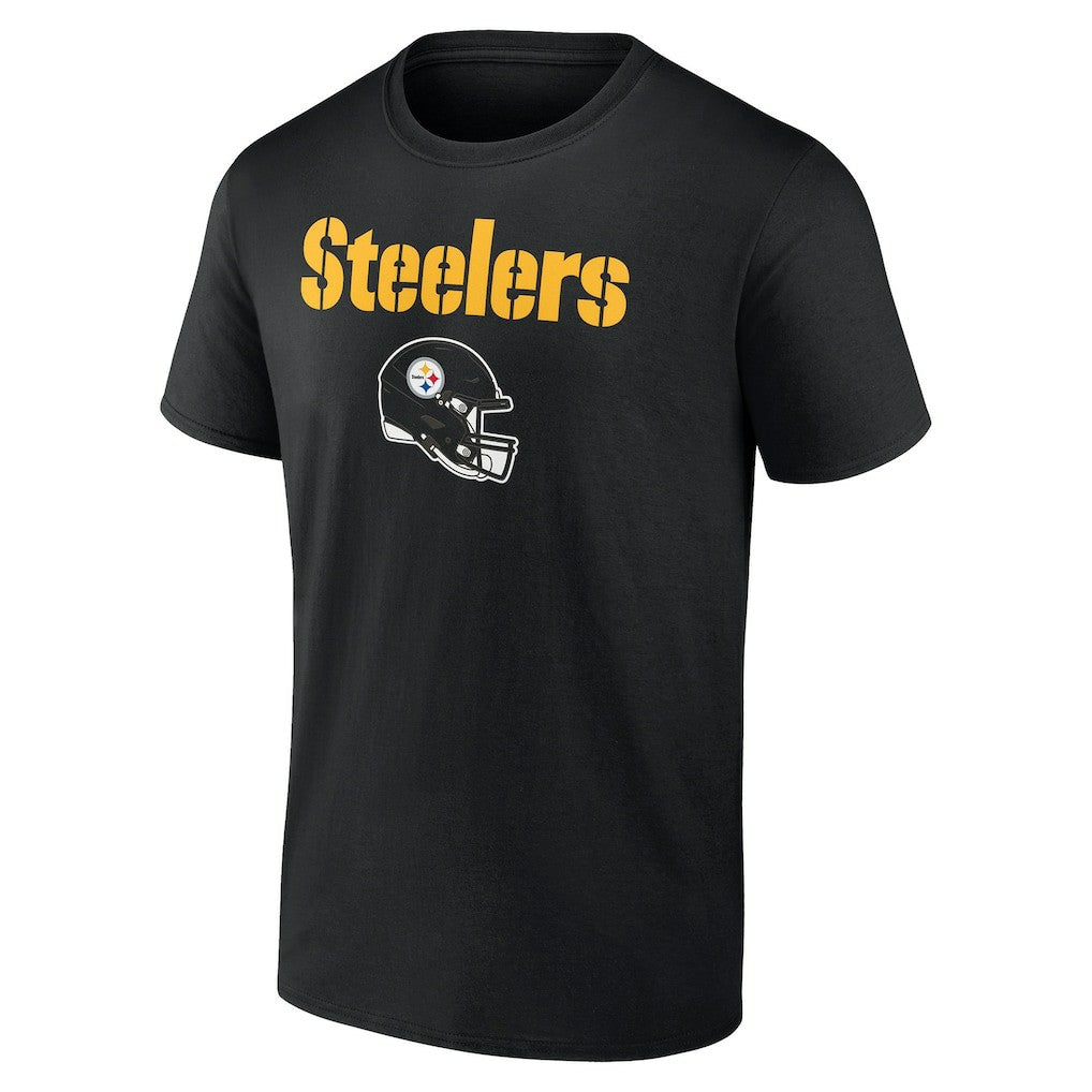 Pittsburgh Steelers Personalized Name & Number Team Wordmark T-Shirt - Black - NFL