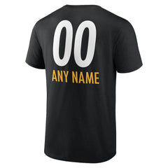 Pittsburgh Steelers Personalized Name & Number Team Wordmark T-Shirt - Black - NFL