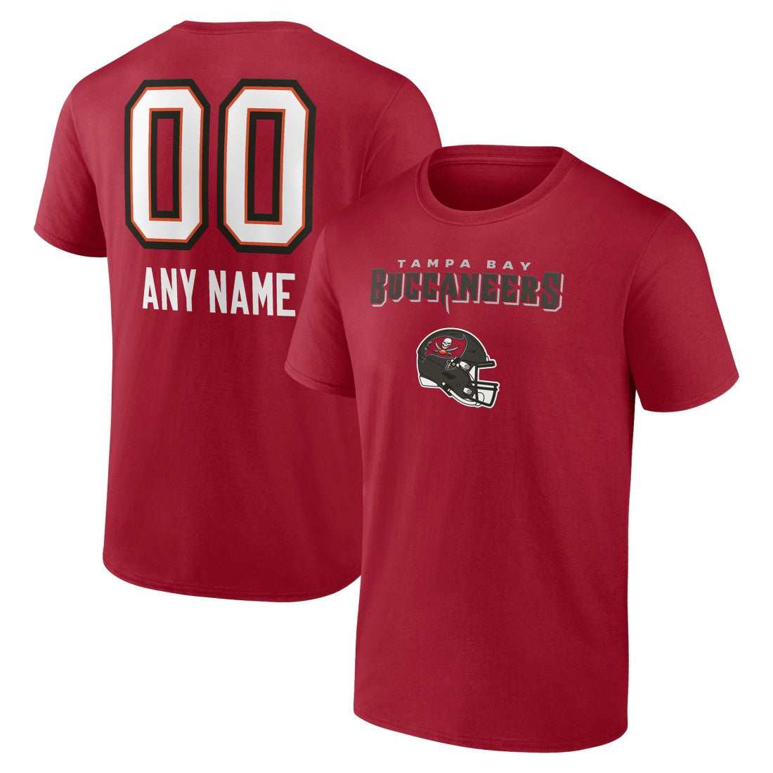 Tampa Bay Buccaneers Personalized Name & Number Team Wordmark T-Shirt - Red - NFL