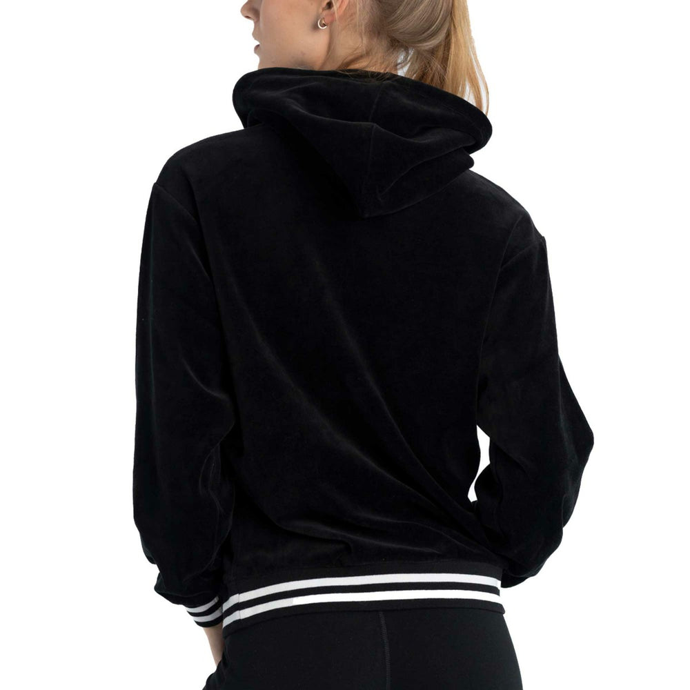 Milwaukee Bucks Lusso Women's Nellie Oversized Velour Pullover Hoodie Black