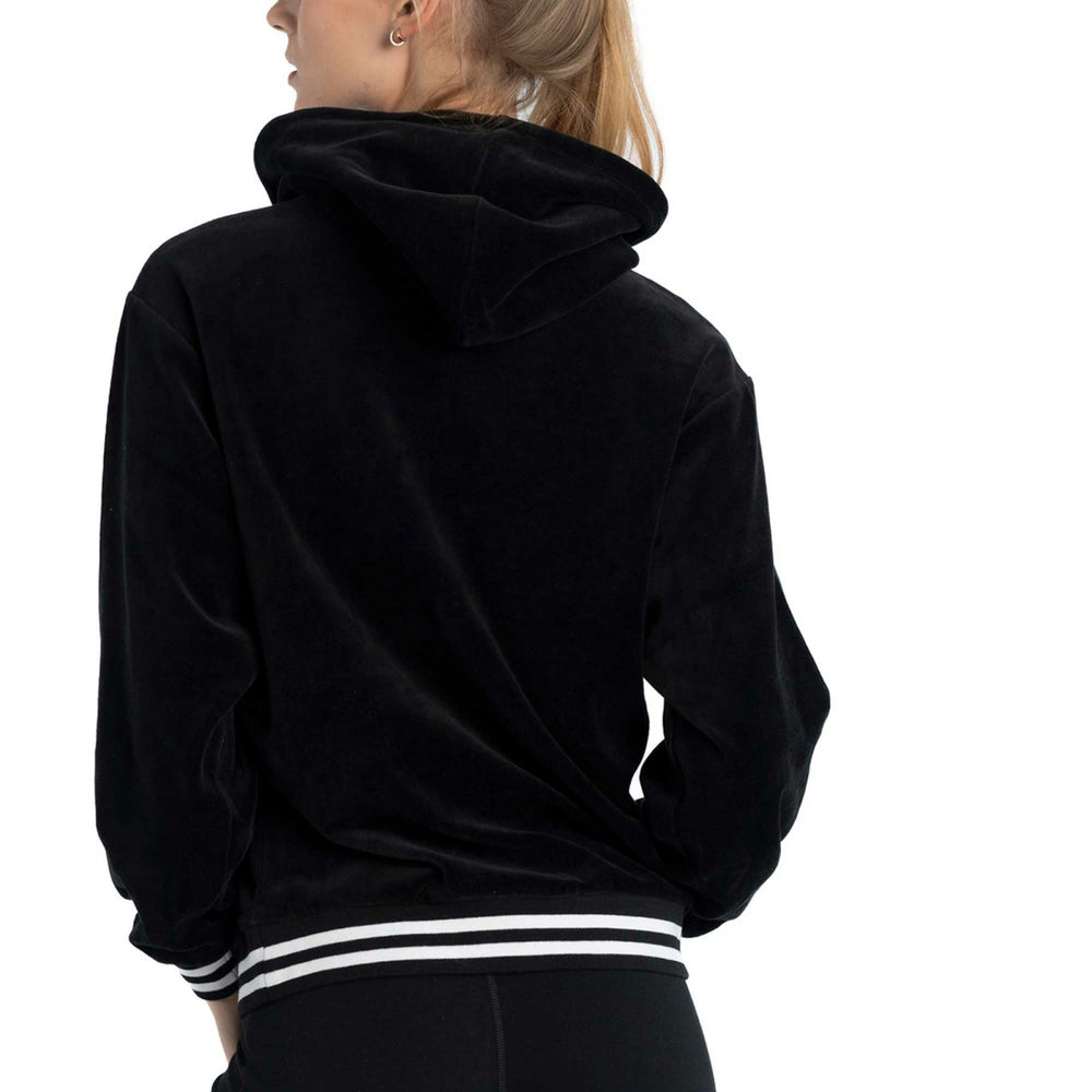Los Angeles Lakers Lusso Women's Nellie Oversized Velour Pullover Hoodie Black