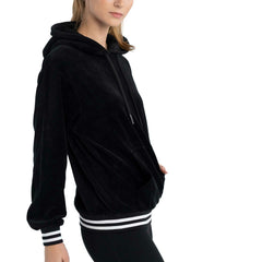 Phoenix Suns Lusso Women's Nellie Oversized Velour Pullover Hoodie Black