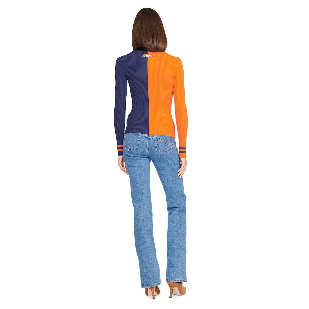 Denver Broncos STAUD Women's Cargo Sweater - Orange/Navy - NFL