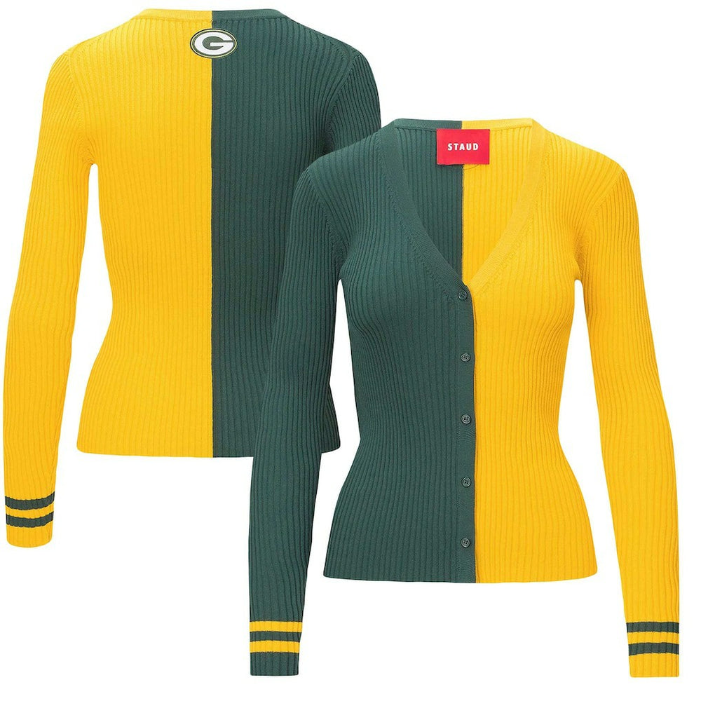 Green Bay Packers STAUD Women's Cargo Sweater - Green/Gold - NFL