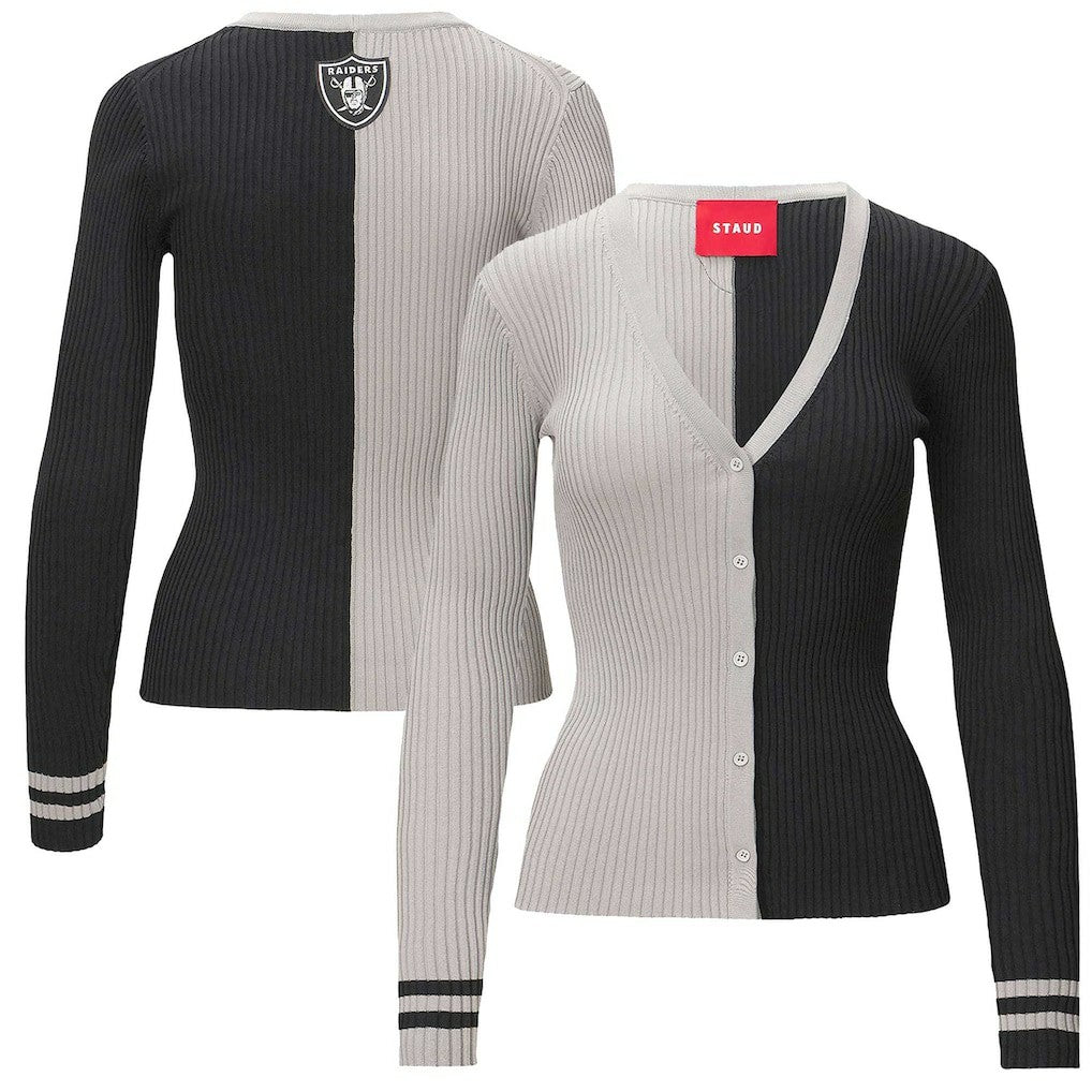 Las Vegas Raiders STAUD Women's Cargo Sweater - Silver/Black - NFL