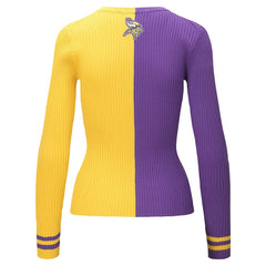 Minnesota Vikings STAUD Women's Cargo Sweater - Purple/Gold - NFL