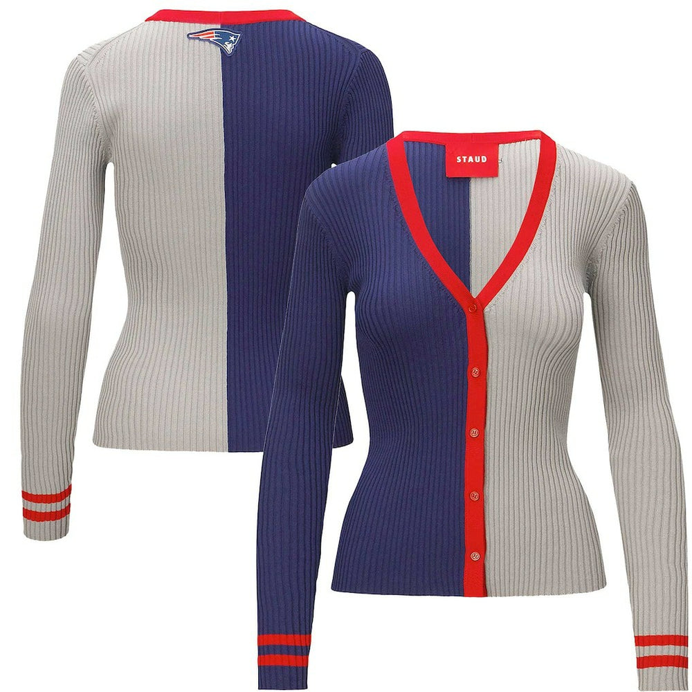 New England Patriots STAUD Women's Cargo Sweater - Navy/Gray - NFL