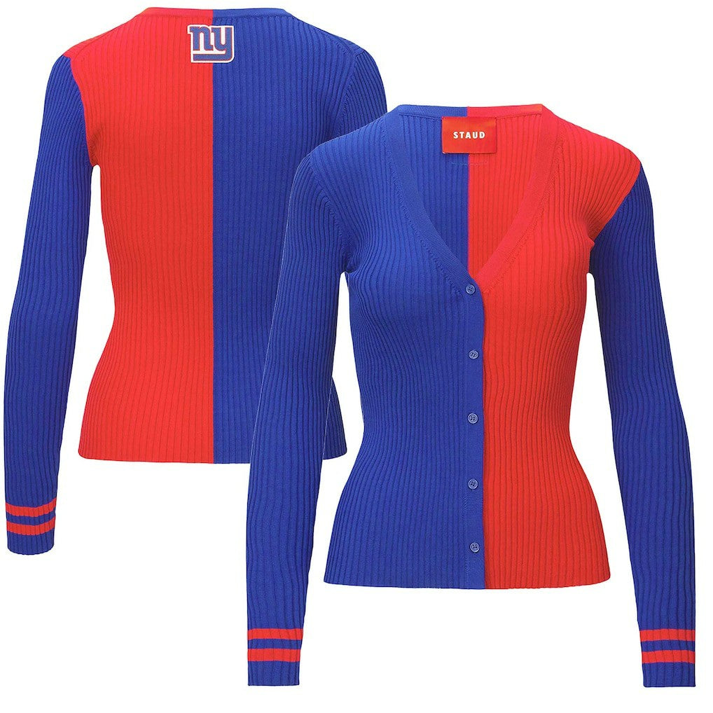New York Giants STAUD Women's Cargo Sweater - Royal/Red - NFL