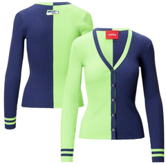 Seattle Seahawks STAUD Women's Cargo Sweater - Neon Green/Navy - NFL