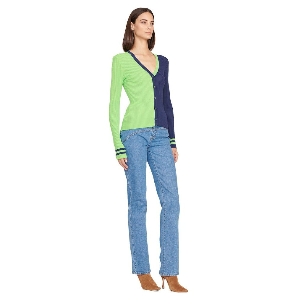 Seattle Seahawks STAUD Women's Cargo Sweater - Neon Green/Navy - NFL