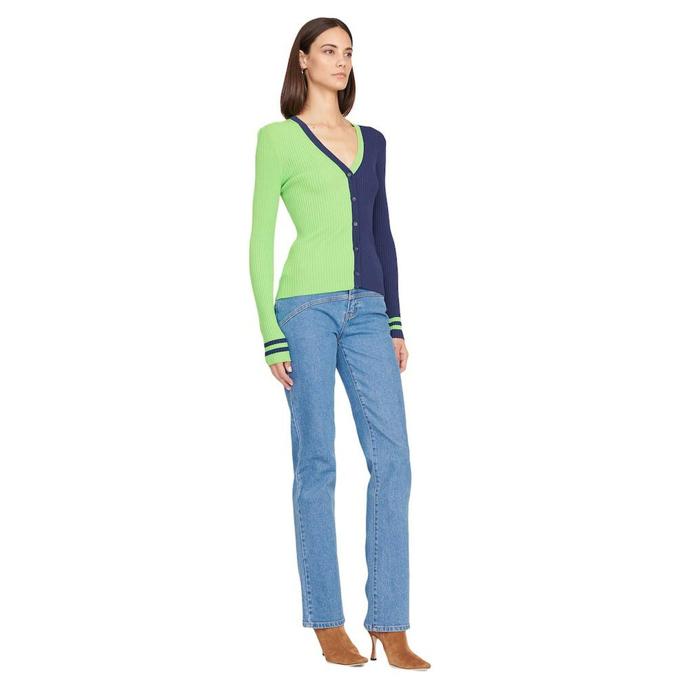 Seattle Seahawks STAUD Women's Cargo Sweater - Neon Green/Navy - NFL