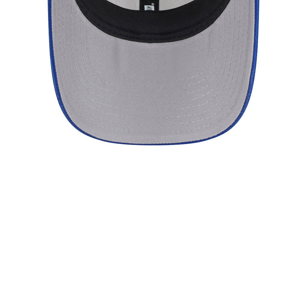 New Era Philadelphia 76ers Throwback Patch Trucker 9FORTY Adjustable Hat Khaki/Royal