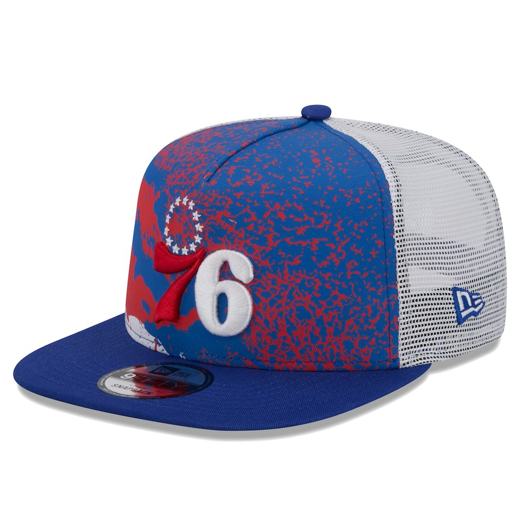 New Era Philadelphia 76ers Court Sport Speckle 9FIFTY Snapback Hat Royal