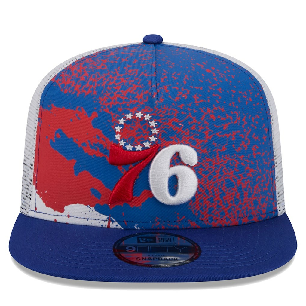 New Era Philadelphia 76ers Court Sport Speckle 9FIFTY Snapback Hat Royal
