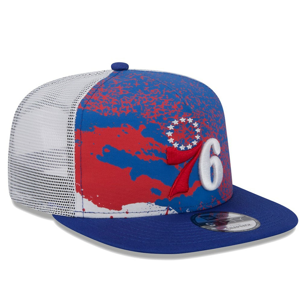 New Era Philadelphia 76ers Court Sport Speckle 9FIFTY Snapback Hat Royal