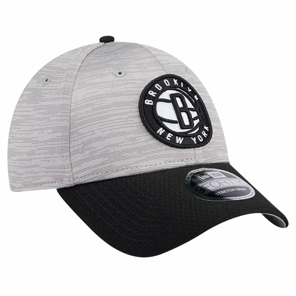 New Era Brooklyn Nets Active Digi-Tech Two-Tone 9FORTY Adjustable Hat Heather Gray/Black