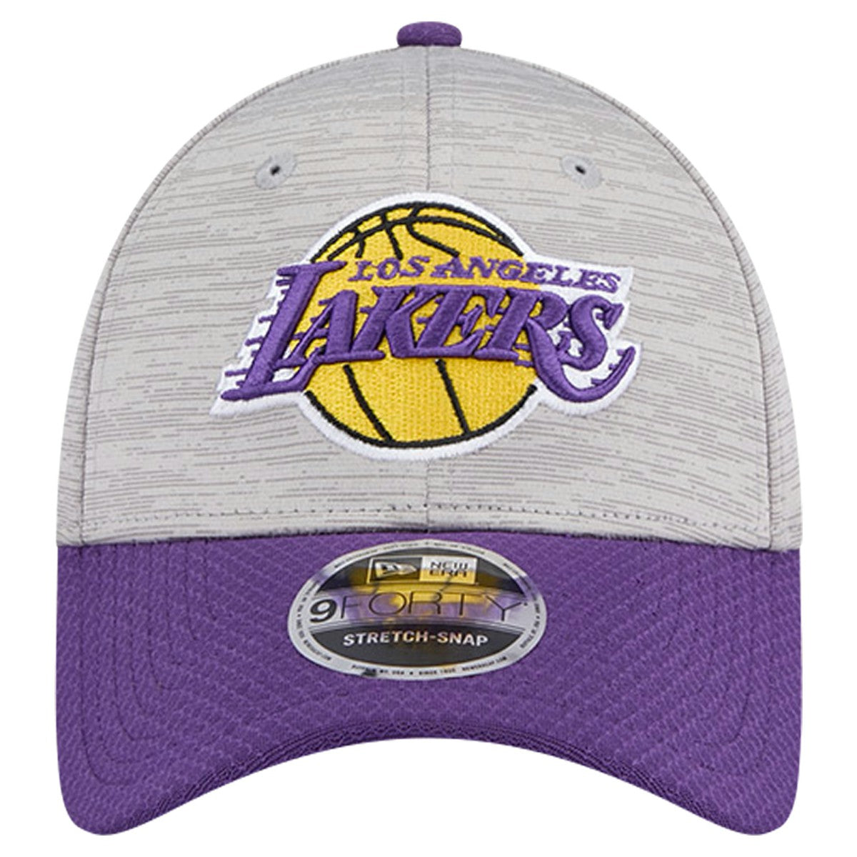 New Era Los Angeles Lakers Active Digi-Tech Two-Tone 9FORTY Adjustable Hat Heather Gray/Purple