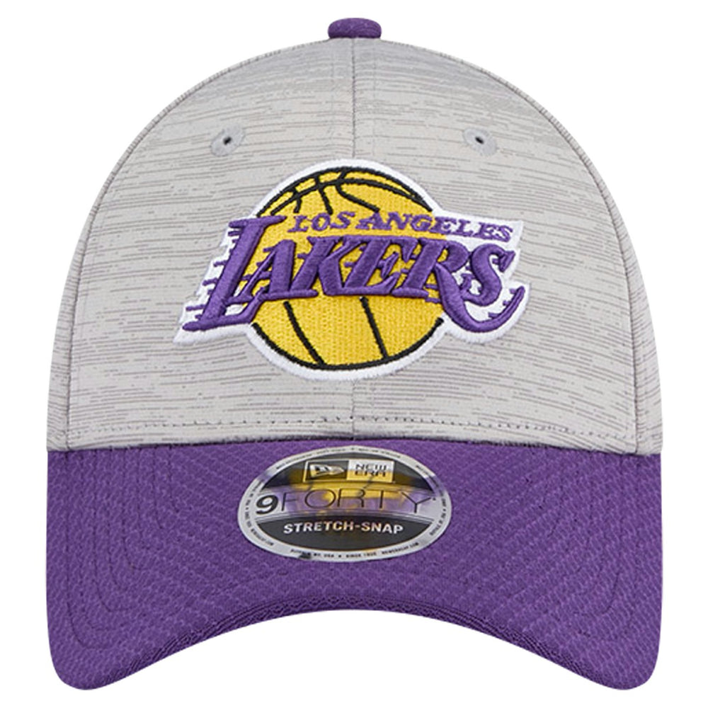 New Era Los Angeles Lakers Active Digi-Tech Two-Tone 9FORTY Adjustable Hat Heather Gray/Purple