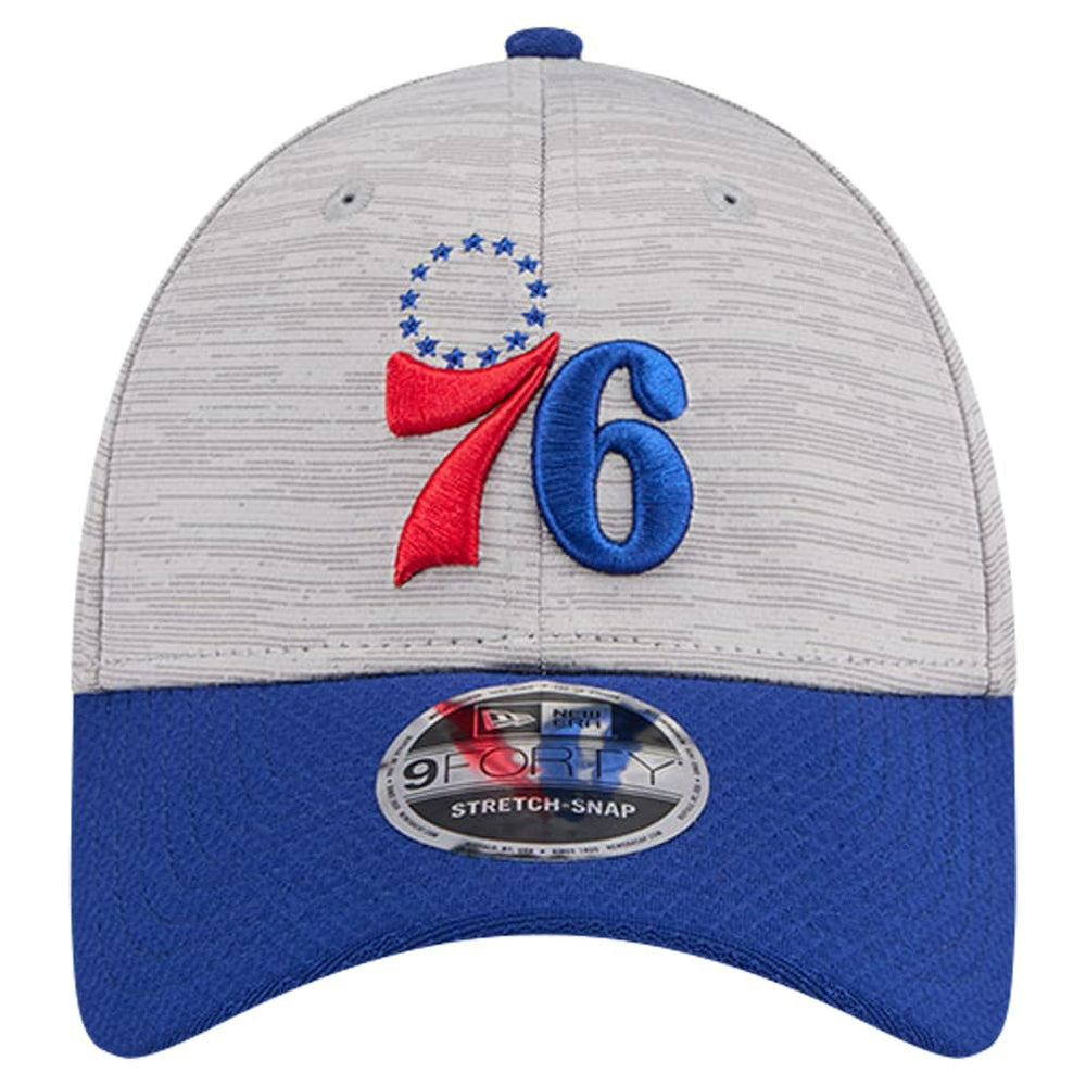 New Era Philadelphia 76ers Active Digi-Tech Two-Tone 9FORTY Adjustable Hat Heather Gray/Royal