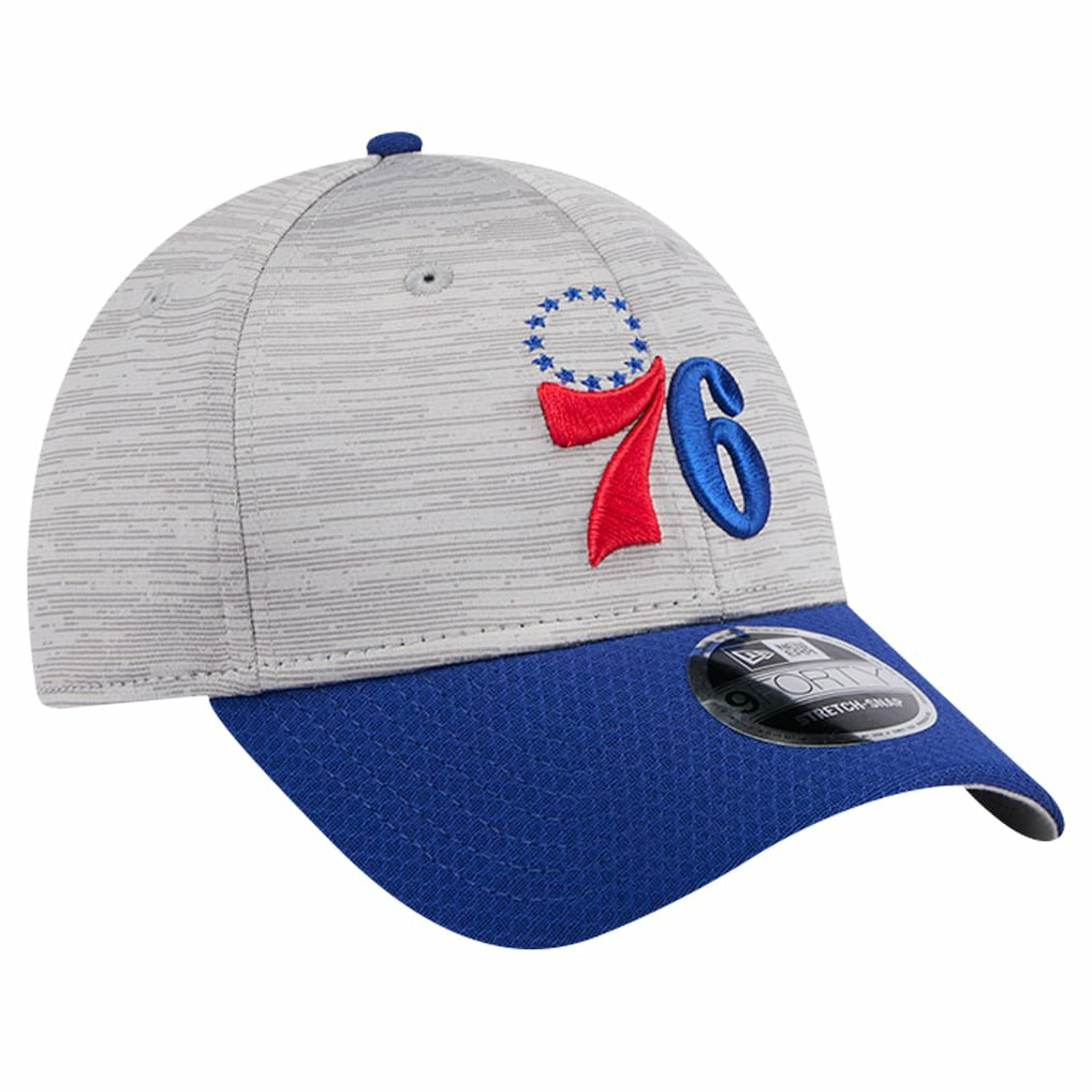 New Era Philadelphia 76ers Active Digi-Tech Two-Tone 9FORTY Adjustable Hat Heather Gray/Royal