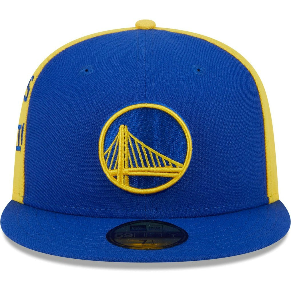 New Era Golden State Warriors Gameday Wordmark 59FIFTY Fitted Hat Royal/Gold