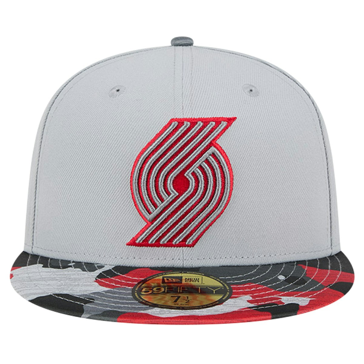 New Era Portland Trail Blazers Active Color Camo Visor 59FIFTY Fitted Hat Gray