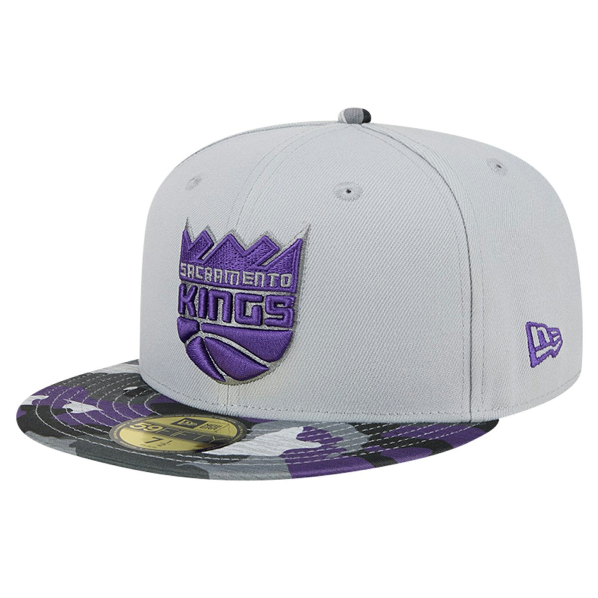 New Era Sacramento Kings Active Color Camo Visor 59FIFTY Fitted Hat Gray