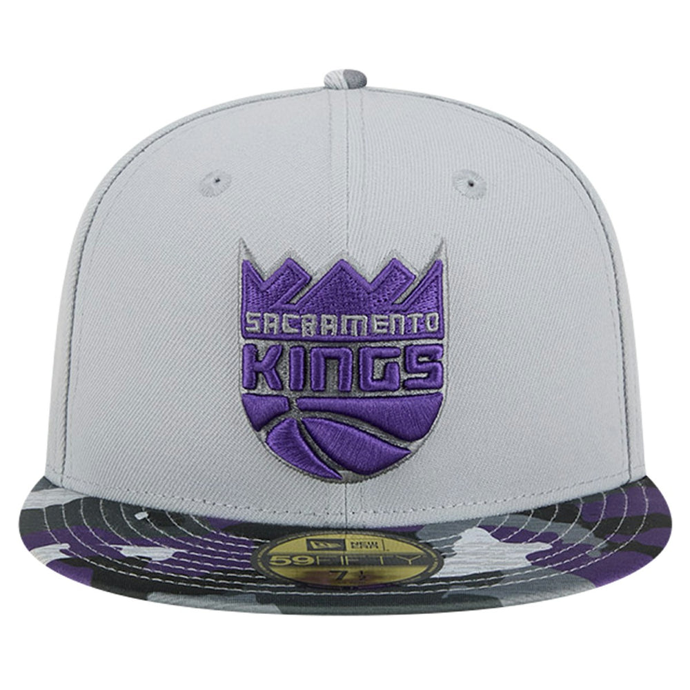 New Era Sacramento Kings Active Color Camo Visor 59FIFTY Fitted Hat Gray