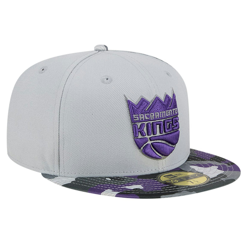 New Era Sacramento Kings Active Color Camo Visor 59FIFTY Fitted Hat Gray