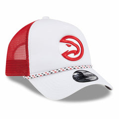 New Era Atlanta Hawks Court Sport Foam A-Frame 9FORTY Adjustable Trucker Hat White/Red