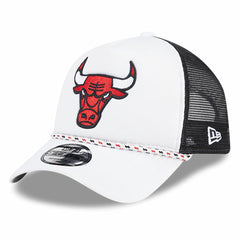 New Era Chicago Bulls Court Sport Foam A-Frame 9FORTY Adjustable Trucker Hat White/Black