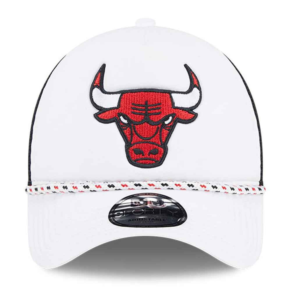 New Era Chicago Bulls Court Sport Foam A-Frame 9FORTY Adjustable Trucker Hat White/Black