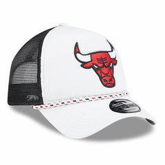 New Era Chicago Bulls Court Sport Foam A-Frame 9FORTY Adjustable Trucker Hat White/Black