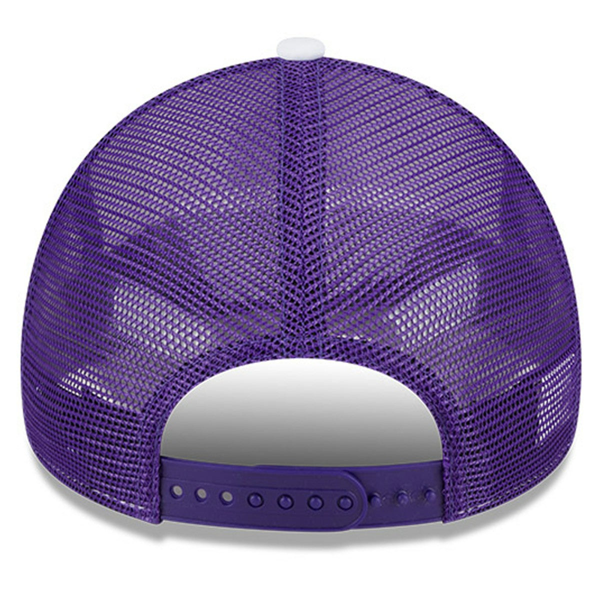 New Era Los Angeles Lakers Court Sport Foam A-Frame 9FORTY Adjustable Trucker Hat White/Purple