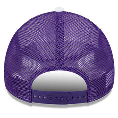 New Era Los Angeles Lakers Court Sport Foam A-Frame 9FORTY Adjustable Trucker Hat White/Purple