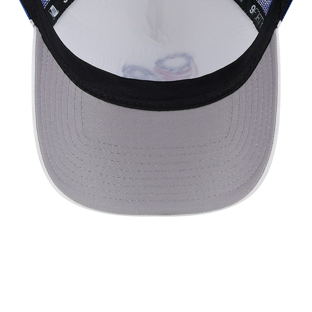 New Era Philadelphia 76ers Court Sport Foam A-Frame 9FORTY Adjustable Trucker Hat White/Royal