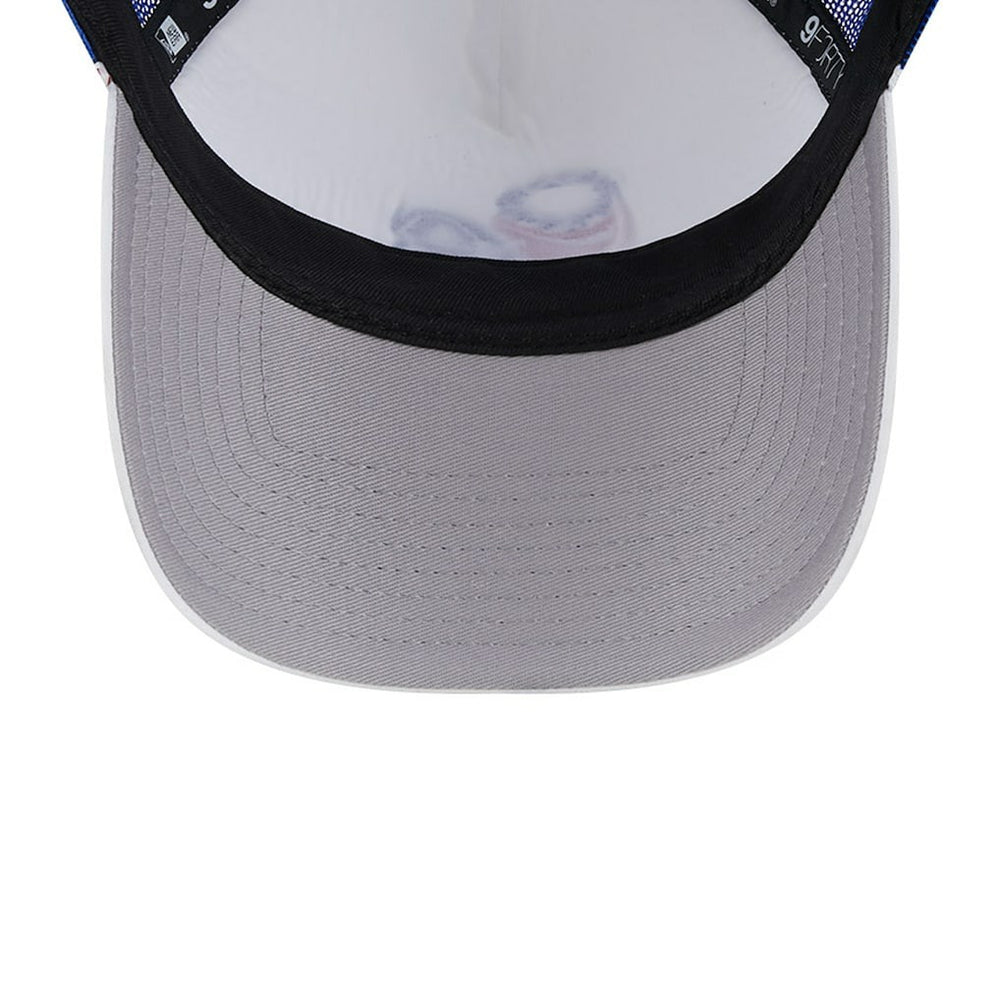 New Era Philadelphia 76ers Court Sport Foam A-Frame 9FORTY Adjustable Trucker Hat White/Royal